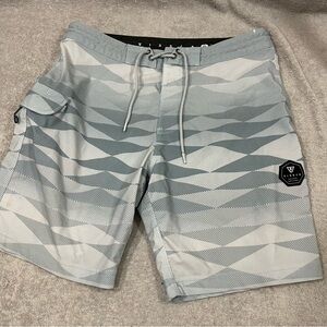 Vissla Board Shorts Mens 32 Waist Blue Striped Quick Dry Jason Woodside Surf